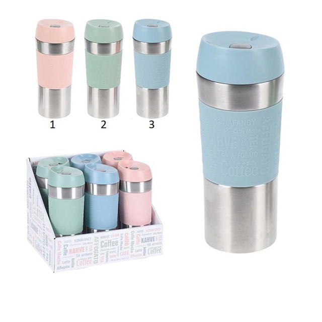 CAR DRINKING MUG 350ML 3 ASSORTED COLORS