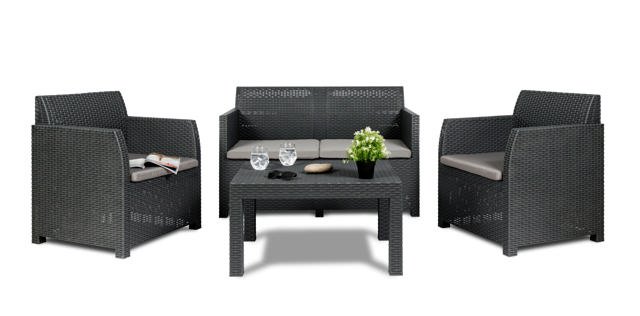 TOOMAX LAVINIA 2 SEAT SOFA SET 4PCS - ANTHRACITE