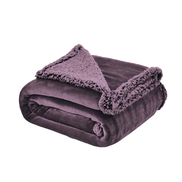 BLANKET FLANNSHERPA 150X220CM MAUVE