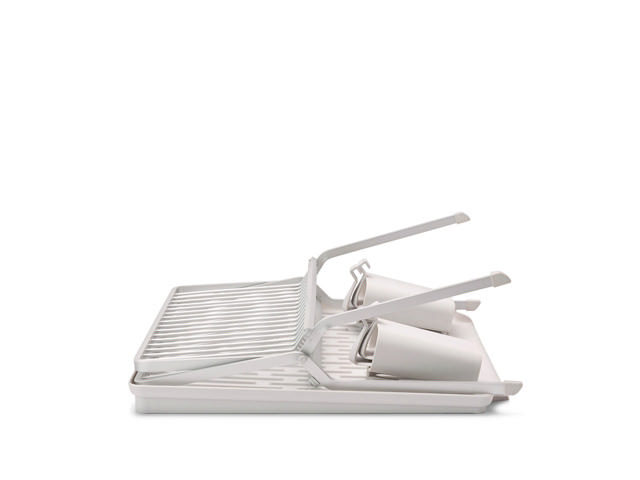 BRABANTIA DISH RACK FOLDABLE ALUMINIUM LARGE LIGHT GREY 51X42X33CM