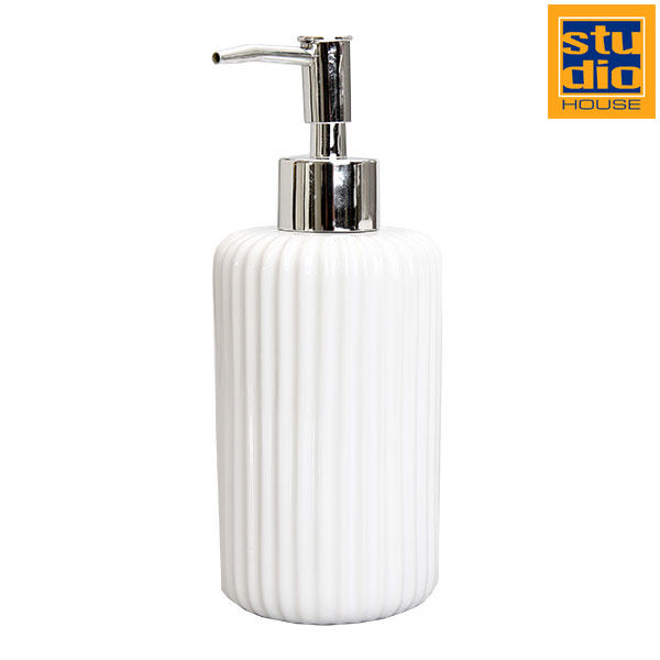 STUDIO HOUSE SOAP DISP STRIPE WHITE