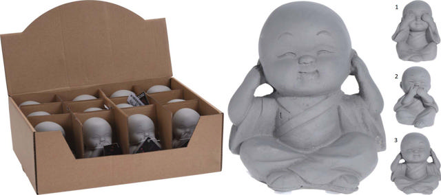 BUDDHA 8CM 3 ASSORTED DESIGNS