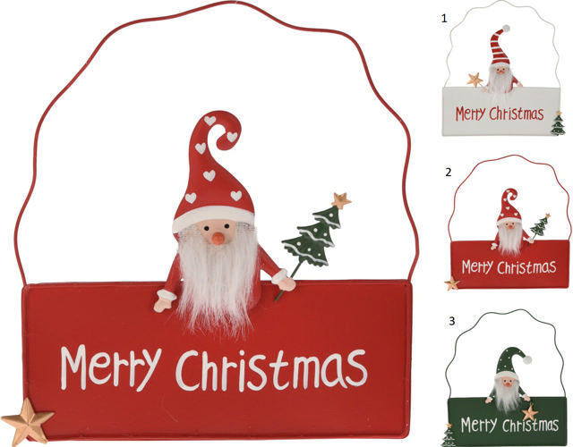 HANG SIGN SANTA TRADITION 3 ASSORTED DESIGNS