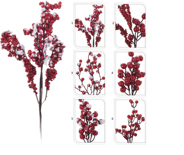 BRANCH SINGLE BERRY 37CM 6 ASSORTED DESIGNS