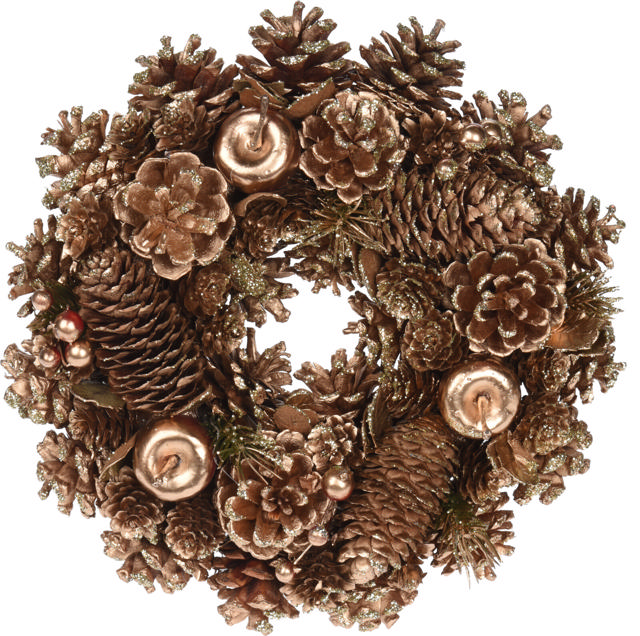 WREATH PINECONES 26CM