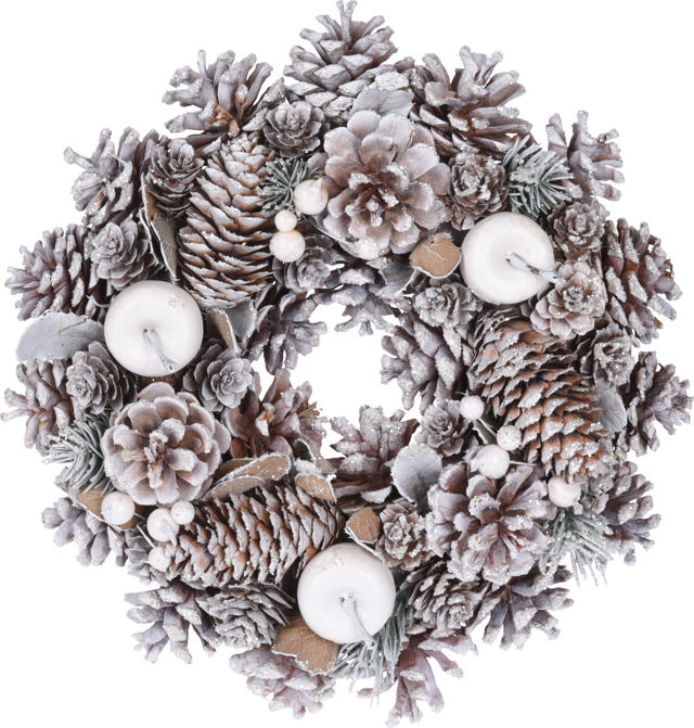 WREATH PINECONES 26CM