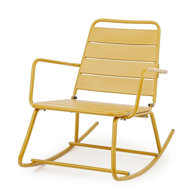 BIZZOTTO LILLIAN ROCKING CHAIR 74X90X63CM - YELLOW