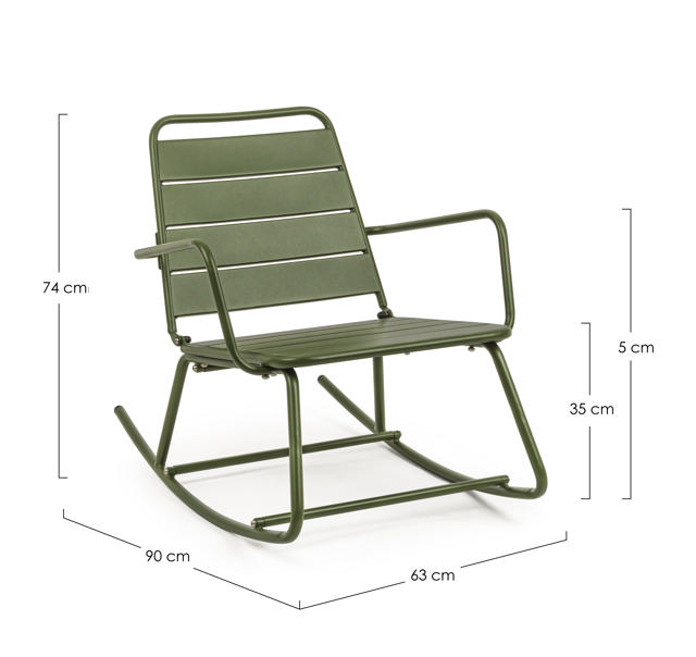 BIZZOTTO LILLIAN ROCKING CHAIR 74X90X63CM -GREEN