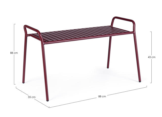 BIZZOTTO DALYA BENCH RED 88Χ49Χ51CM