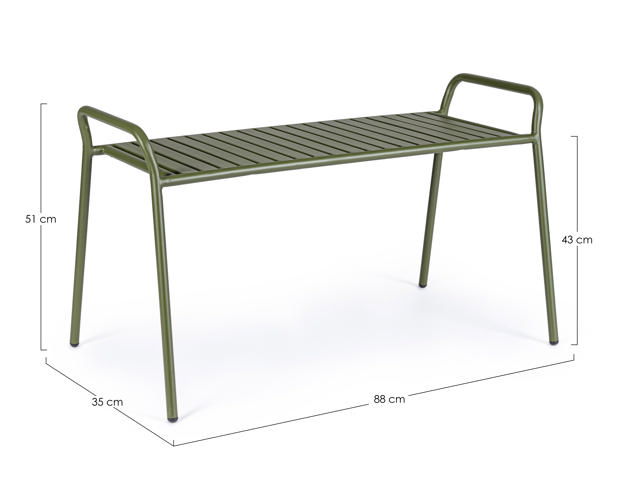 BIZZOTTO DALYA BENCH GREEN 88Χ49Χ51CM