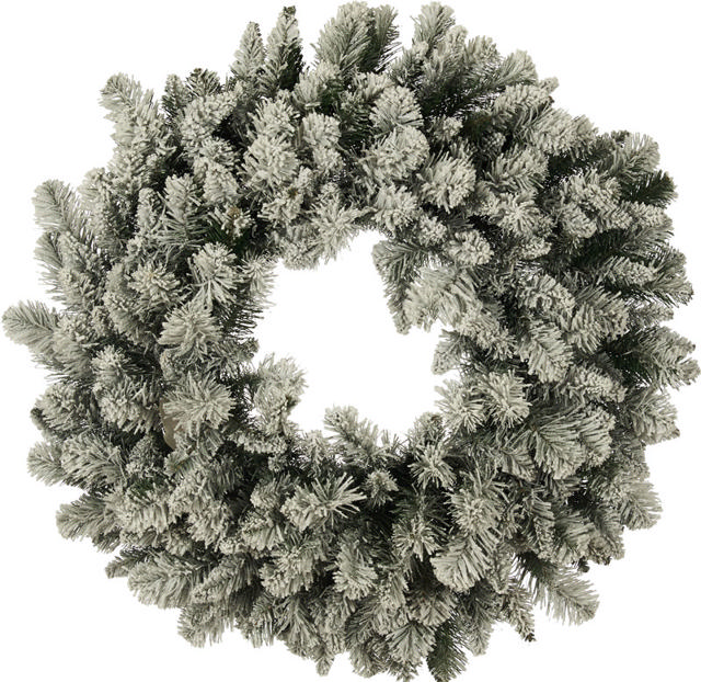 SNOWY WREATH 80CM