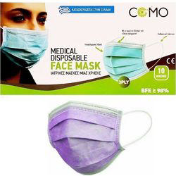 3 LAYER PROTECTIVE MASKS 10PCS VIOLET