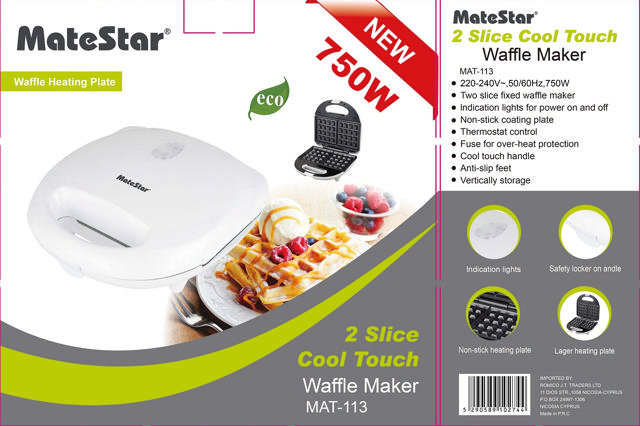 MATESTAR MAT-113 WAFFLE MAKER 750W