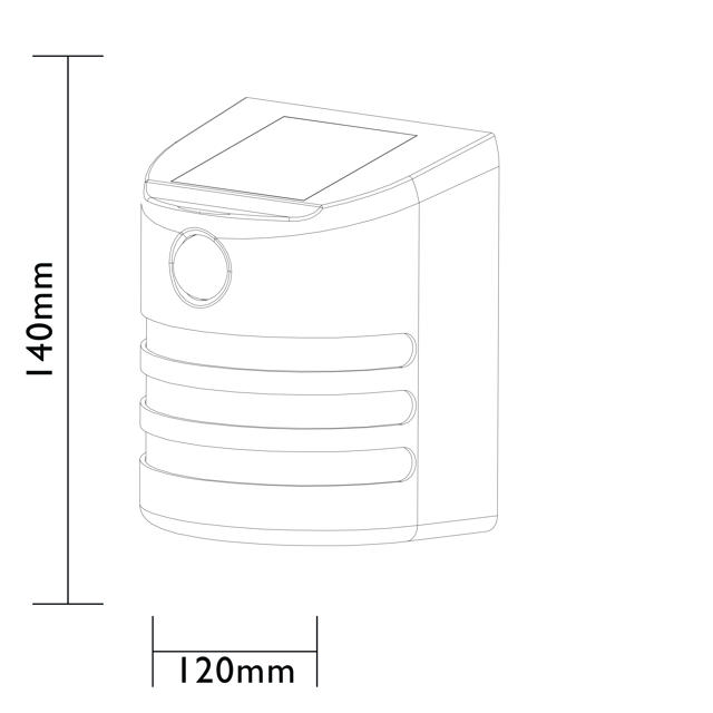 LUXFORM INTEL SOLAR WALL LAMP 50LM FENCE OUTDOOR BLACK