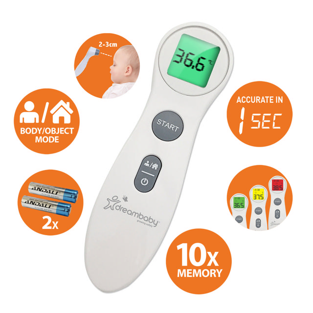 DREAMBABY NON-CONTACT FEVER ALERT INFRARED FOREHEAD THERMOMETER F341