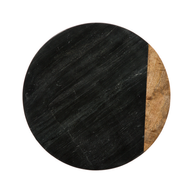 TURNING TRAY MARBLE D30CM BLACK