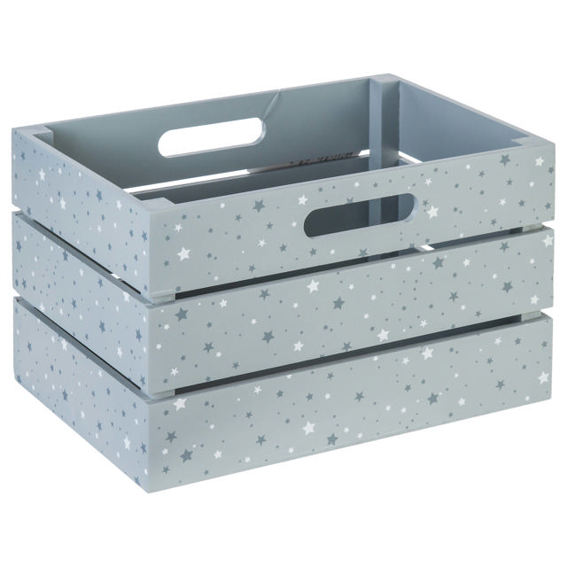 CRATE BOX MDF GREY 29X20X18CM