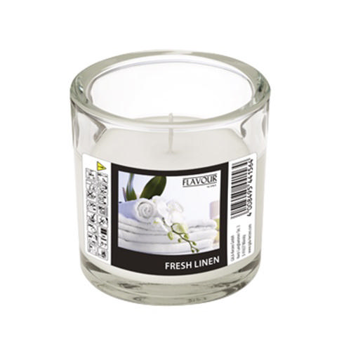 GALA CANDLE ELEGANT GLASS FRESH LINEN