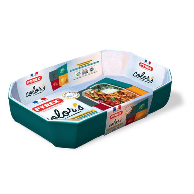 PYREX RECTANGULAR ROASTER 33X22X7CM BLUE 3.2L