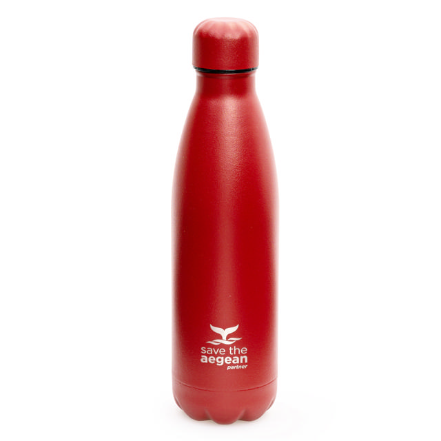 ESTIA 01-8543 ΘΕΡΜΟΣ TRAVEL FLASK SAVE THE AEGEAN 500ML MATTE RED