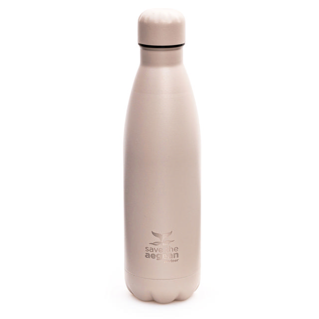 ESTIA 01-9809 TRAVEL BOTTLE SAVE THE AEGEAN 500ML TAUPE