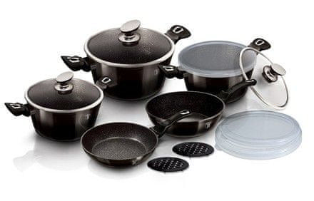 BERLINGER HAUS BH-6615 COOKWARE SET 13PCS SHINY BLACK