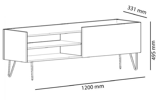 TV STAND 120X33X49.5CM OAK/GREY