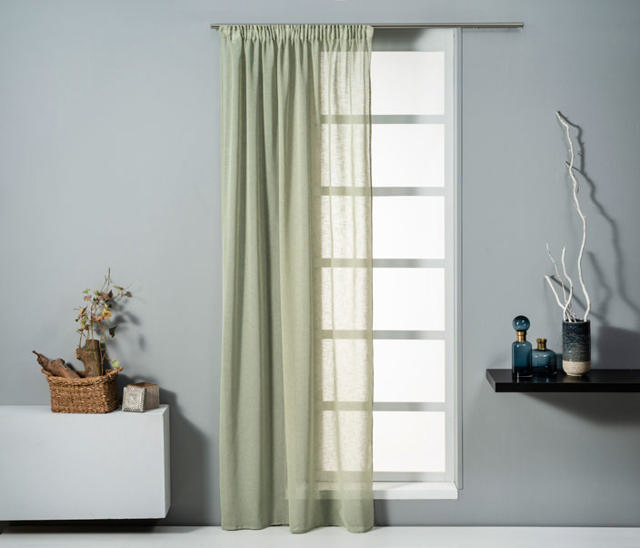 EASYHOME CURTAIN ERELA OIL GREEN 140Χ270CM