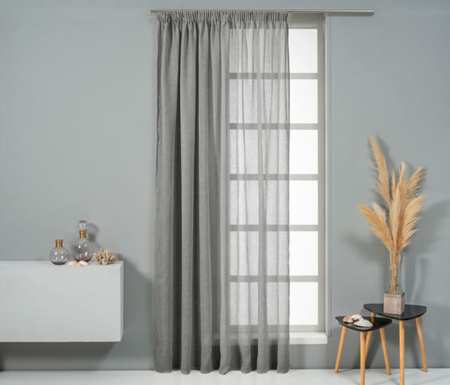 EASYHOME CURTAIN VEGA GREY 300Χ270CM