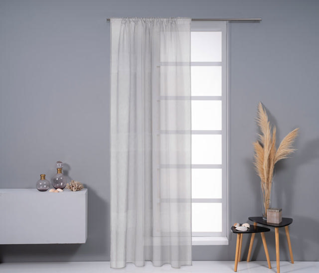 EASYHOME CURTAIN AURORA GREY 140Χ270CM