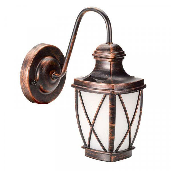 CARRIAGE FLAMING WALL LANTERN 26X12CM