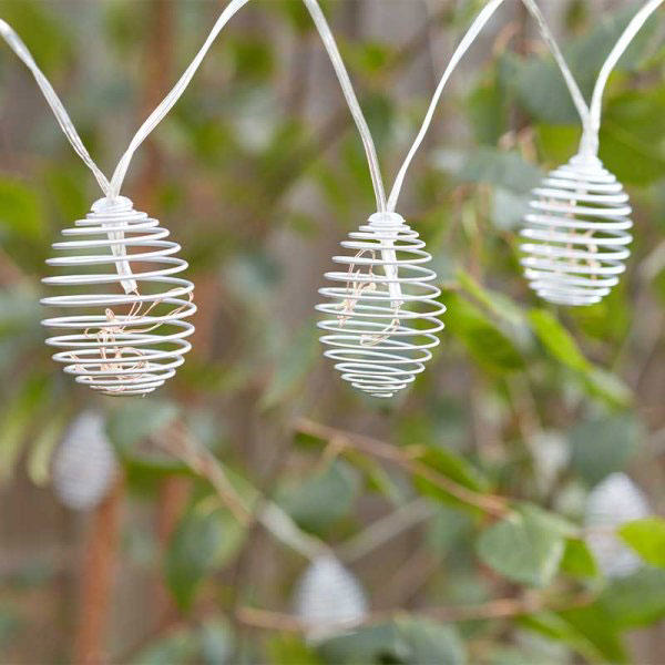 SPIRAL LIGHT 10 SILVER SOLAR STRING LIGHTS