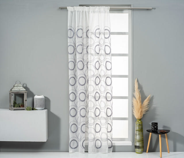 EASYHOME CURTAIN LASERTA WHITE/GREY 140Χ270CM