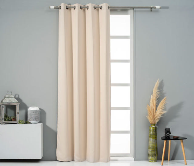 EASYHOME CURTAIN HAMAL DOUBLE BEIGE 300Χ270CM BLACKOUT