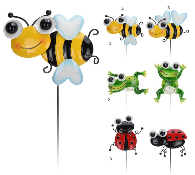 ANIMAL ON METAL STICK 6 ASSORTED COLORS