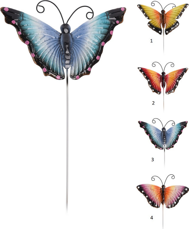 GARDEN PICK METAL BUTTERFLY 4 ASSORTED COLORS