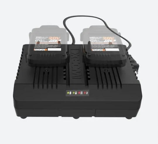 WORX WA3883 2X2AH DUAL PORT FAST CHARGER 20V