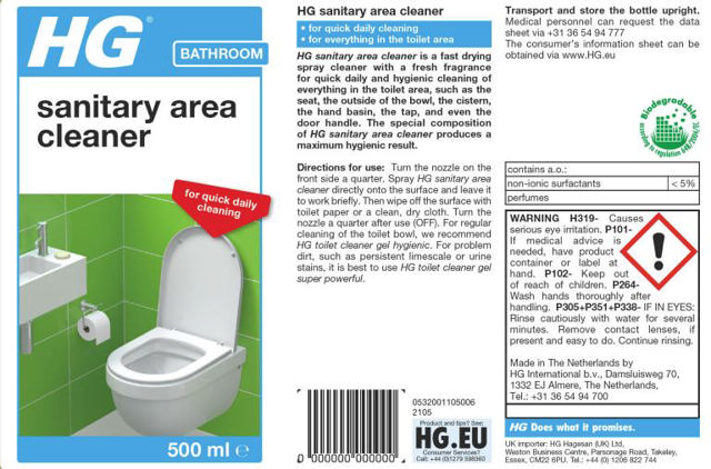 HG SANITARY AREA CLEANER 500ML