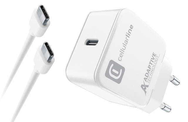 CELLULAR LINE USB-C CHARGER KIT C2C 15W 1Μ WHITE