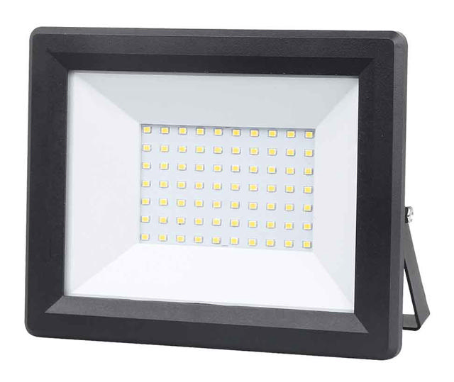 TECH LIGHT LED 50W SLIM FLOODLIGHT WITH GLAND BLACK 4000LM 6500K IP65