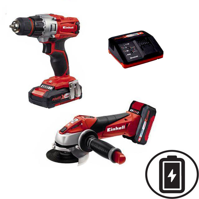 EINHELL TE-TK 18 Li KIT ΤΡΥΠΑΝΙ & ΓΩΝΙΑΚΟΣ ΛΕΙΑΝΤΗΡΑΣ ΣΕΤ 18V