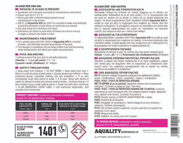 ALGAECIDE WITH CLARIFIER 5L