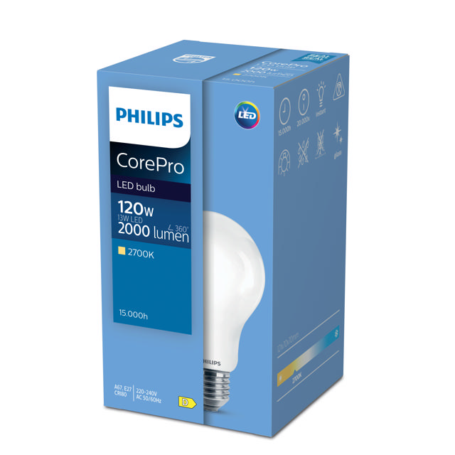 PHILIPS COREPRO LED BULB ND 120W A67 E27 2700K