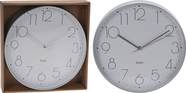 WALL CLOCK 30CM SILVER