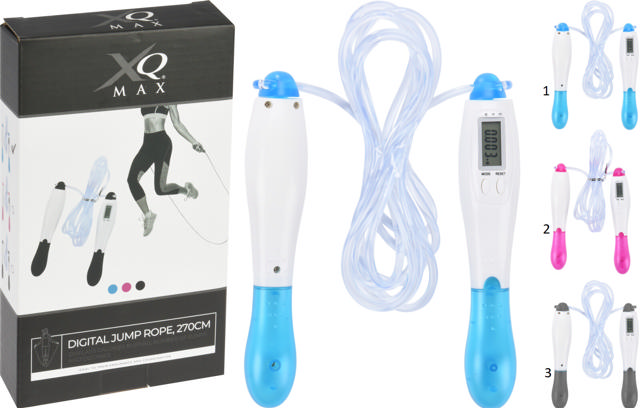 XQMAX JUMP ROPE ELECTRONICS 3 ASSORTED COLOURS