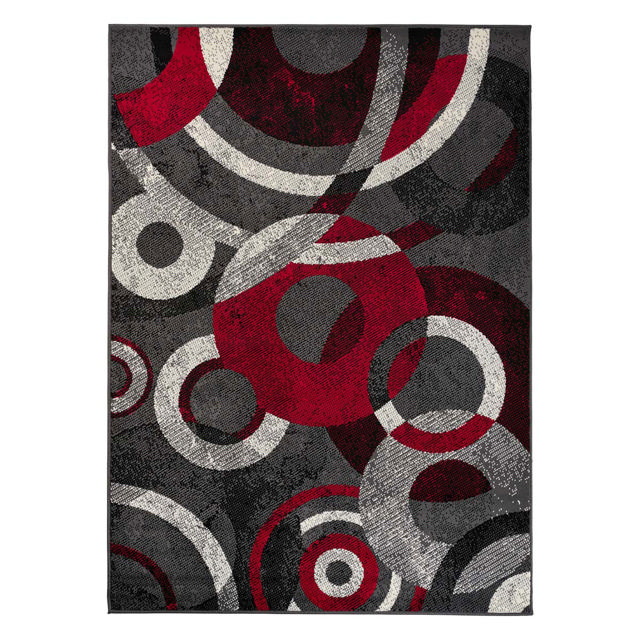 LUNA 160X225CM GREY/ RED