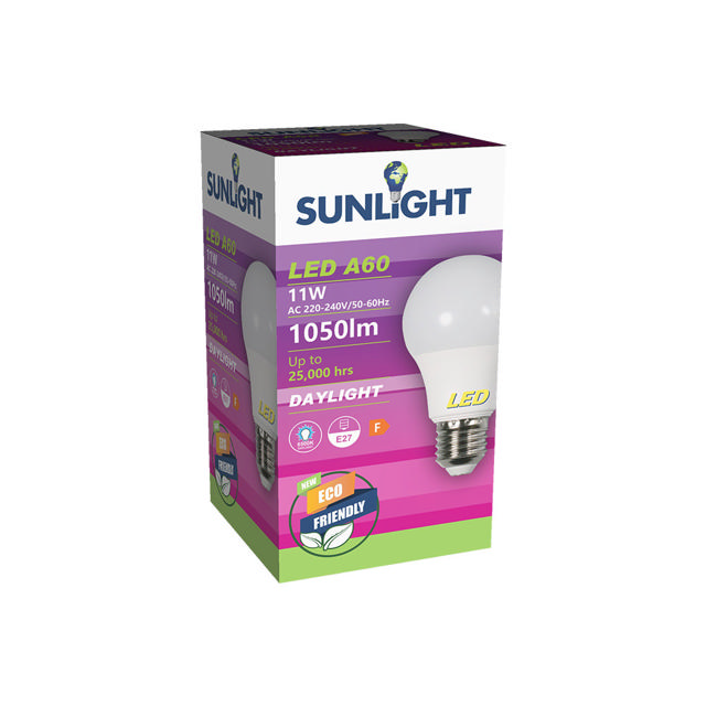 SUNLIGHT LED 11W A60 ΛΑΜΠΤΗΡΑΣ E27 1050LM 6500K FROSTED