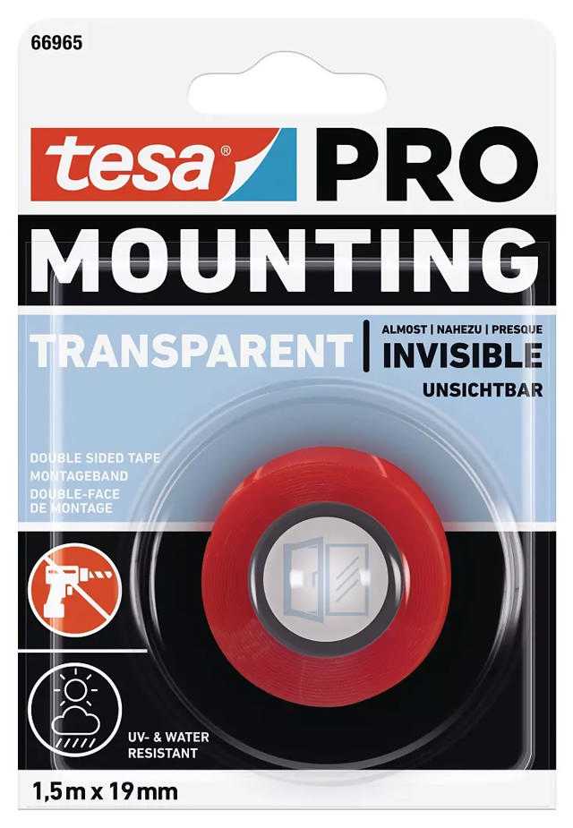 TESA PRO ΤΑΙΝΙΑ ΔΙΠΛΗΣ ΟΨΗΣ ΔΙΑΦΑΝΕΣ 0,2mm 1.5Mx19mm