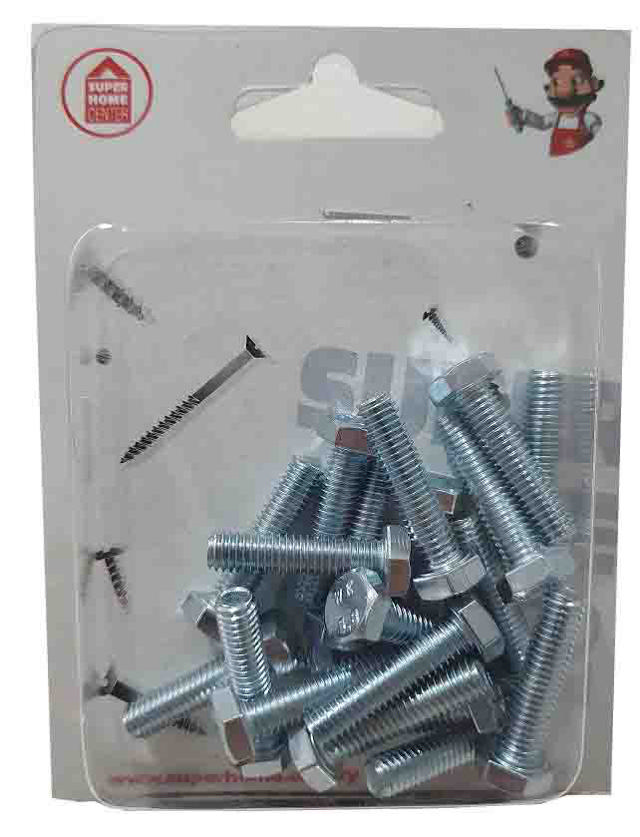 HEXAGON THREADED SCREW 6X25 20PCS