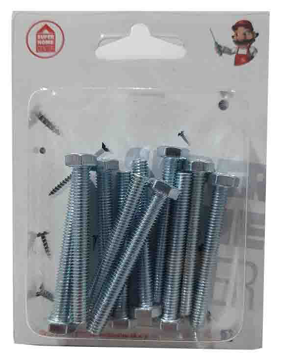 HEXAGON THREADED SCREW 6X50 12PCS